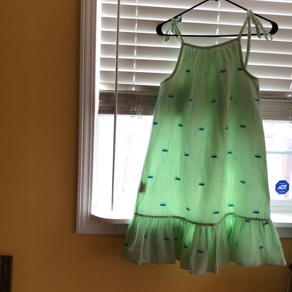 Girls seersucker crab dress
